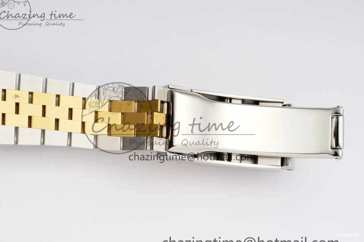 DIWF 904L SA3235 1:1 YG DateJust on Steel Bracelet Jubilee 36mm Best SS Markers Gray Dial Edition Green 0404